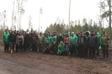 Работнікі Камітата дзяржкантролю на суботніку высаджвалі лес і прыбіралі сталічны парк